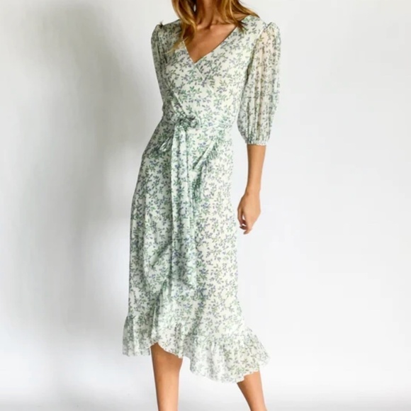 Ganni Tilden Mesh Wrap Dress - Picture 1 of 12
